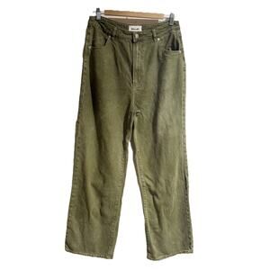 ROLLAS HEIDI SUPER HIGH RISE FERN GREEN STRAIGHT JEAN Size 31/12